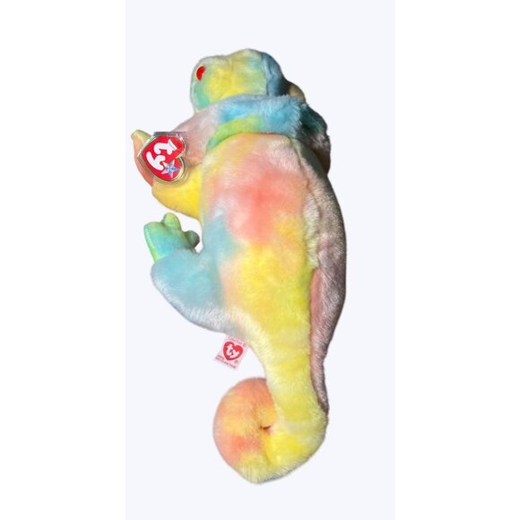 Ty Beanie Buddies Rainbow Chameleon Plush 1999 Colorful Tie-Dye Animal - Picture 5 of 16